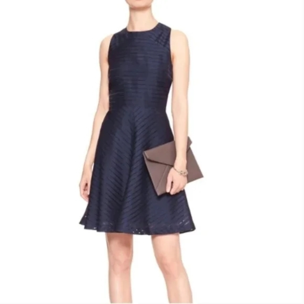 Banana Republic Navy Textured Mini Dress